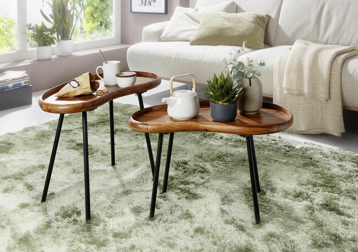 Klubska Miza Wl5.670 - črna/barve indijskega rožnega lesa, Design, kovina/les (71/40/42cm) - MID.YOU