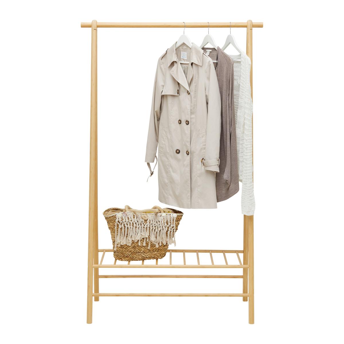 Kleiderwagen Bamboo Naturfarben - Naturfarben, Natur, Naturmaterialien (103/163/47cm) - Mömax