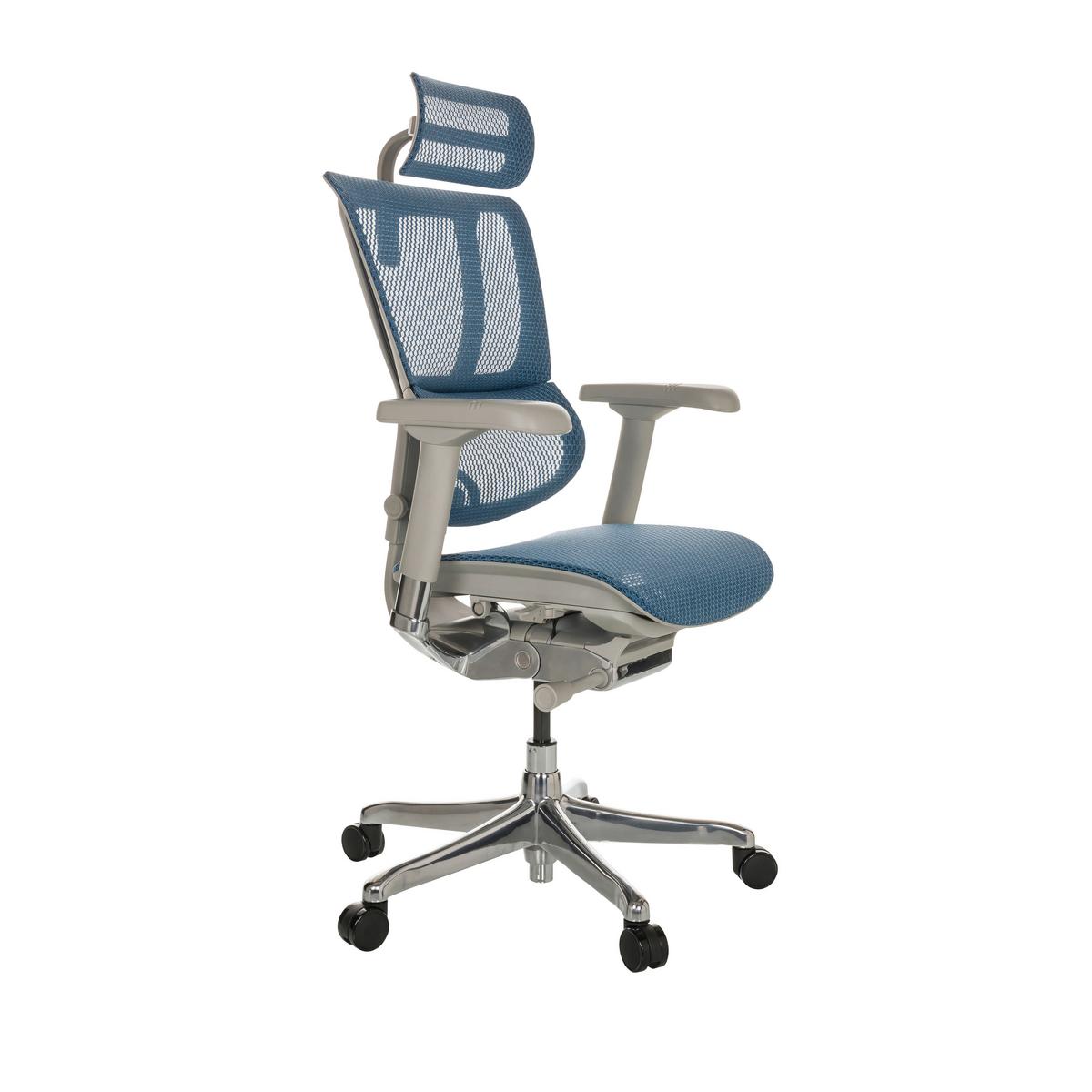 Pisarniški Stol Ergohuman Slim I G, Modra - modra/srebrne barve, Basics, kovina/umetna masa (69/116-138/66cm) - MID.YOU