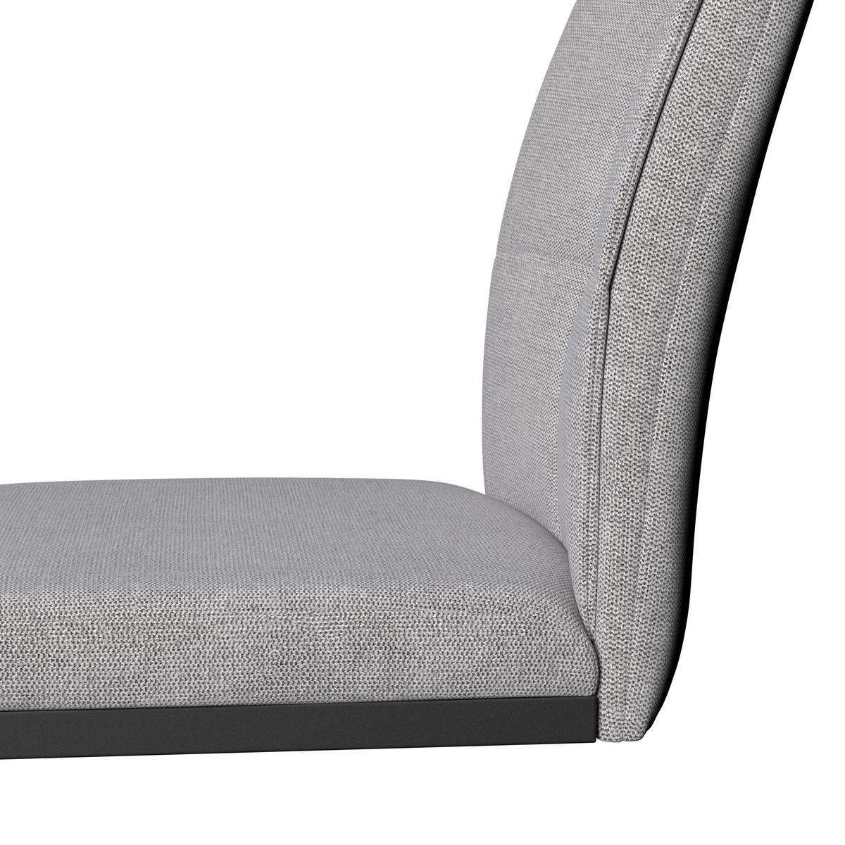 Schwingstuhl Colien Hellgrau Webstoff Gepolstert - Hellgrau/Schwarz, MODERN, Holz/Textil (46/94/62cm) - Bessagi Home