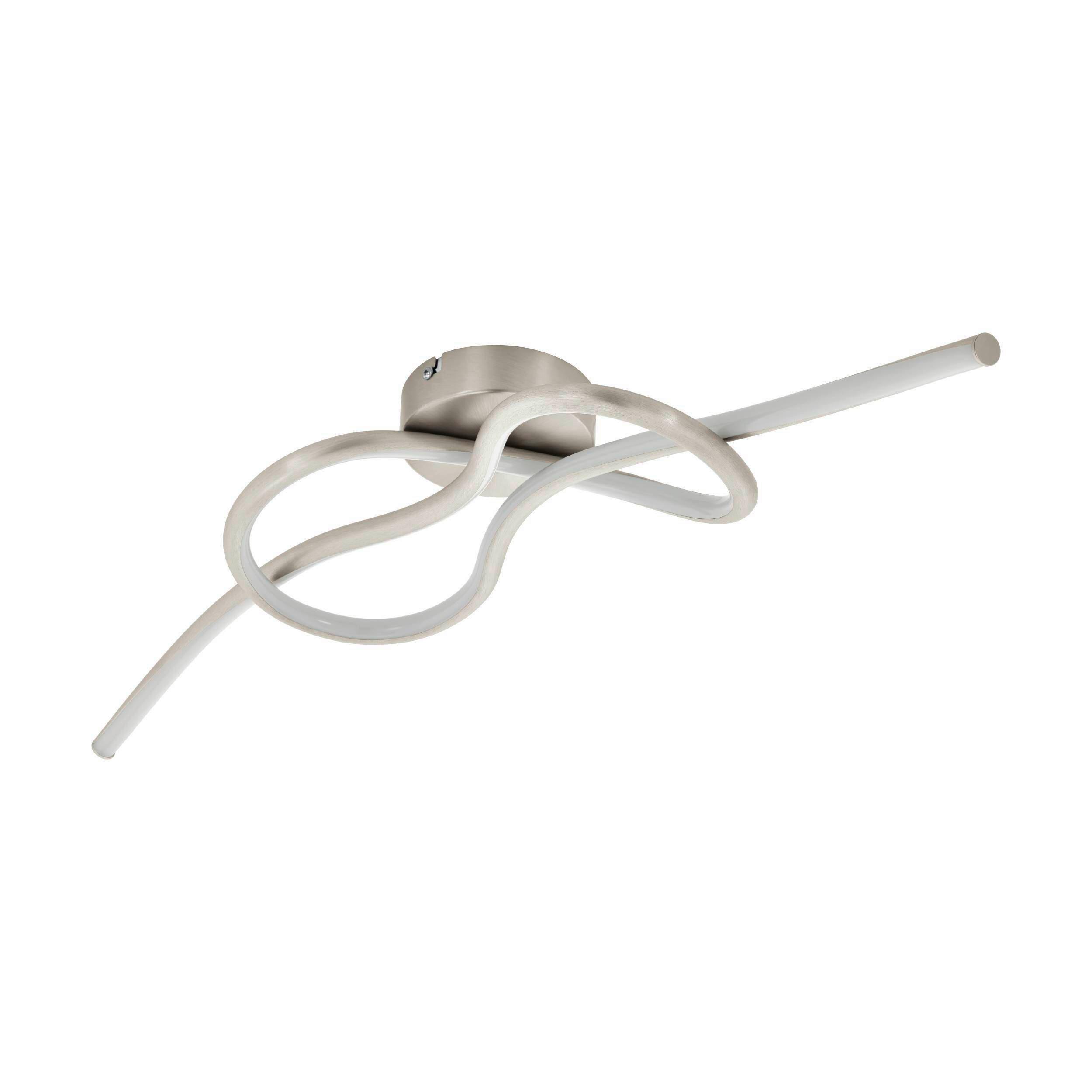 Deckenleuchte 97937* Novafeltria - Weiss/Nickelfarben, Design, Kunststoff/Metall (70/16/16cm) - Eglo