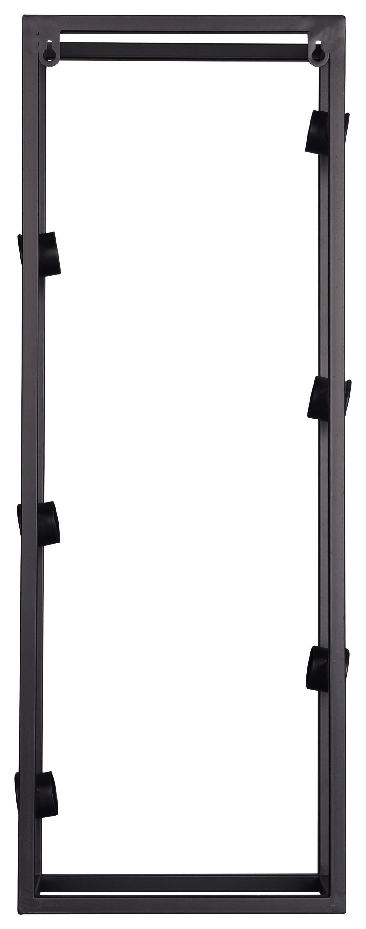 REGAŁ NA WINO ANNA - czarny, Konventionell, metal (25/70/12,5cm)