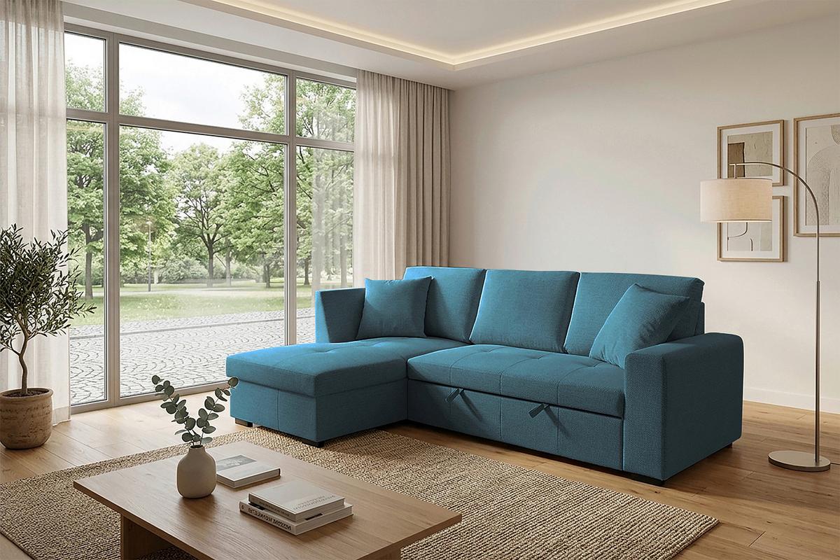Kutna Garnitura Lukas - plava, Trend, tekstil (158/239cm) - Modern Living
