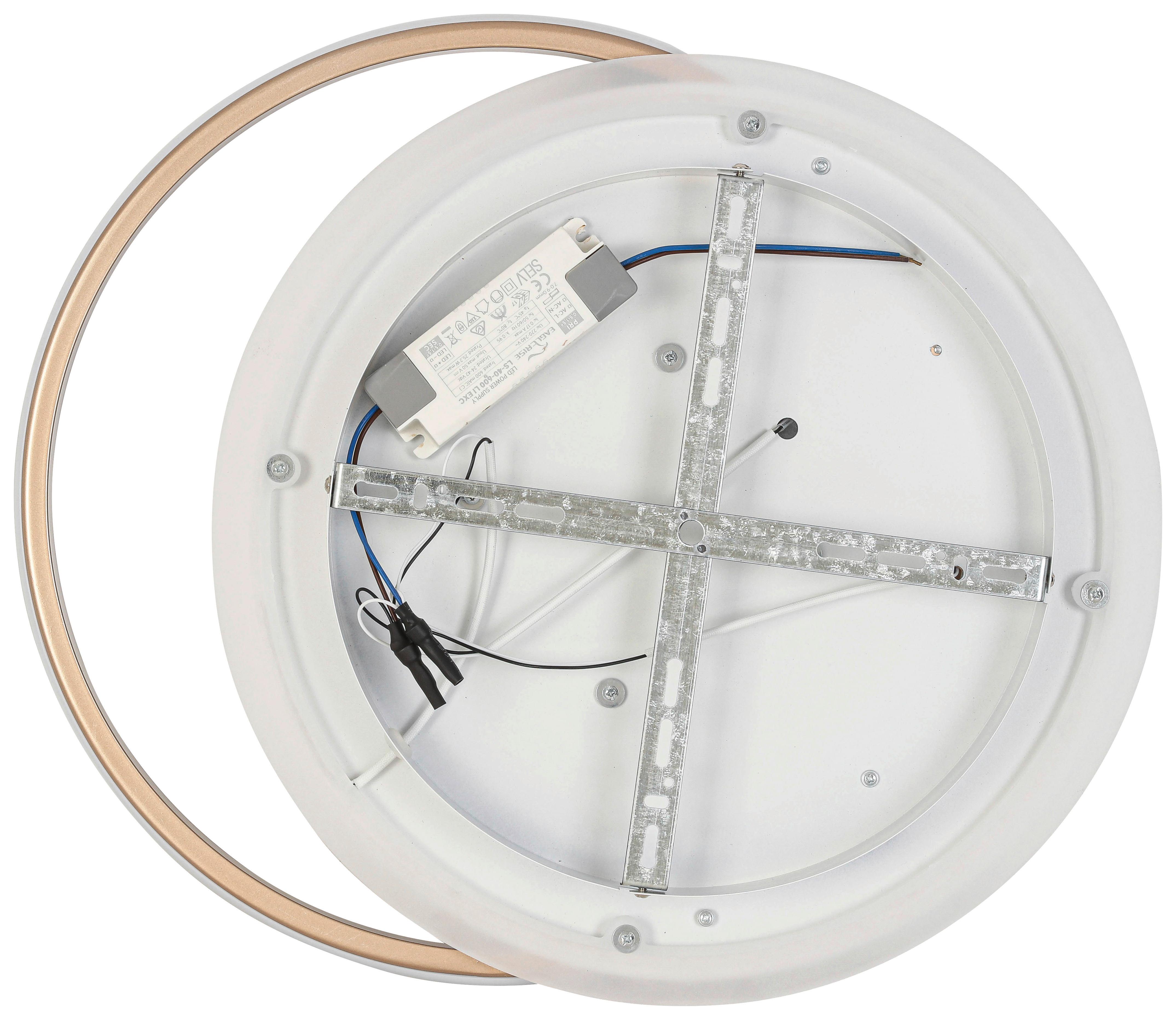 LED-TAKLAMPA KITKOL - vit/cappuccino, Modern, metall/plast (48/40/6cm) - Mömax