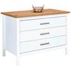 Kücheninsel Sicilia Weiß/Eiche Artisan - Silberfarben/Weiß, MODERN, Holzwerkstoff/Metall (124/91/75cm) - Mömax
