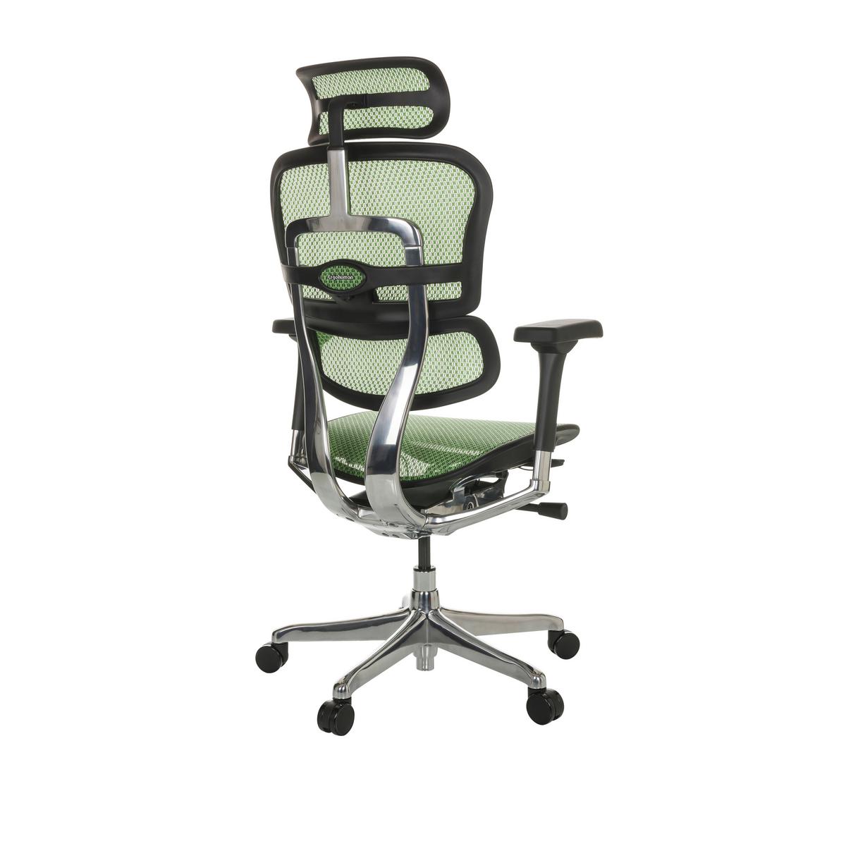 Pisarniški Stol Ergohuman I, Zelena - srebrne barve/zelena, Basics, kovina/umetna masa (69/119-144/65cm) - MID.YOU