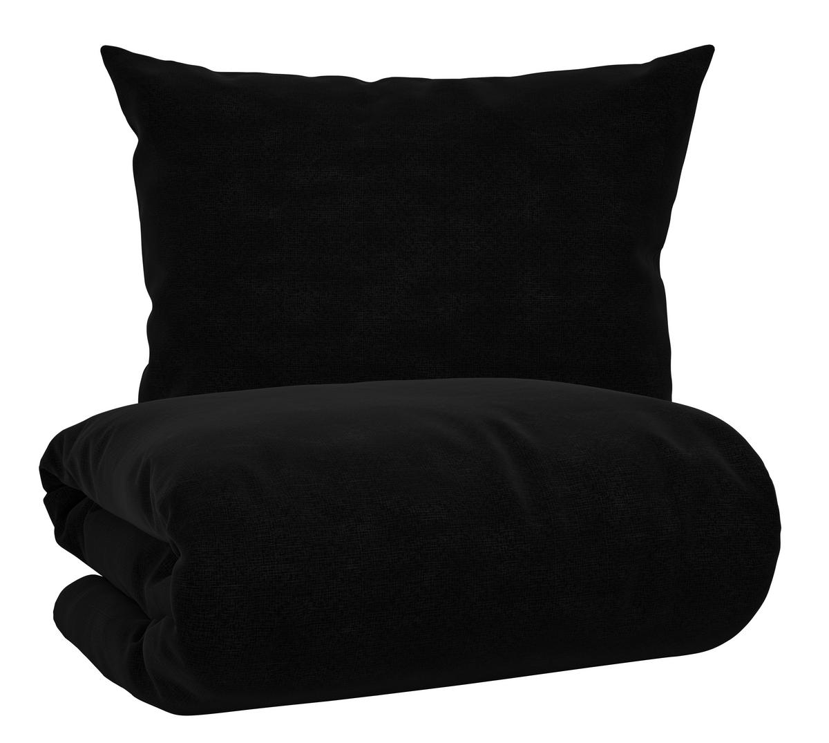 Bettwäsche Iris Schwarz ca. 140x220cm - Schwarz, MODERN, Textil (140/220cm) - Modern Living