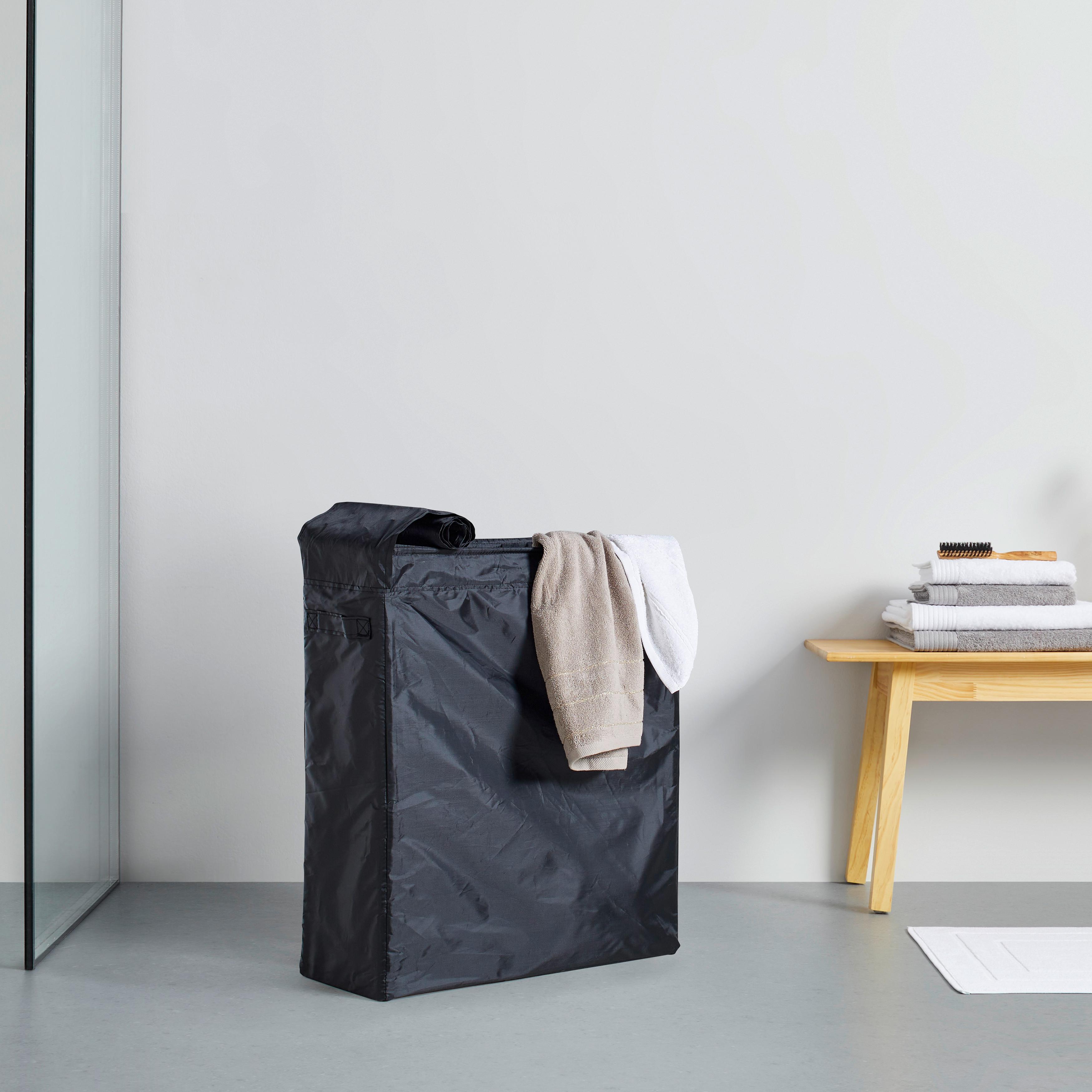Wäschetonne Basti in Anthrazit - Anthrazit, KONVENTIONELL, Textil (22/65/55cm) - Mömax