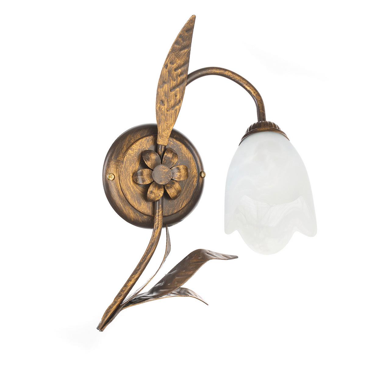 Wandleuchte Sonia Bronzefarben max. 6 Watt - Bronzefarben, KONVENTIONELL, Glas/Metall (25/19/32cm)