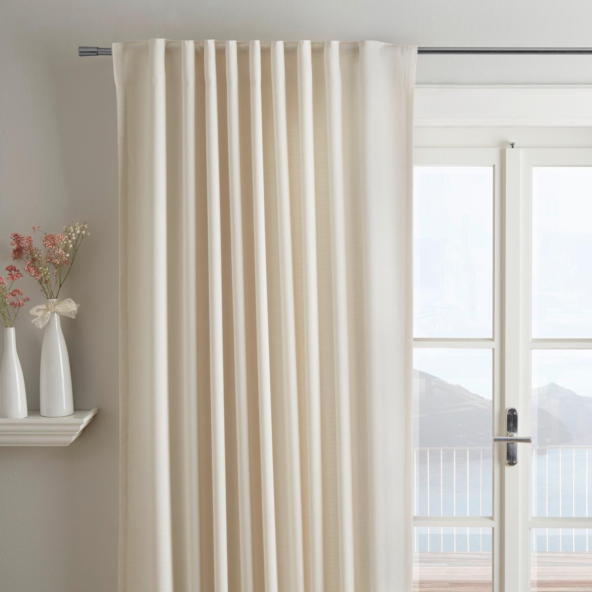 Fertigvorhang Leo in Weiß ca. 135x255cm - Naturfarben, Textil (135/255cm) - Premium Living