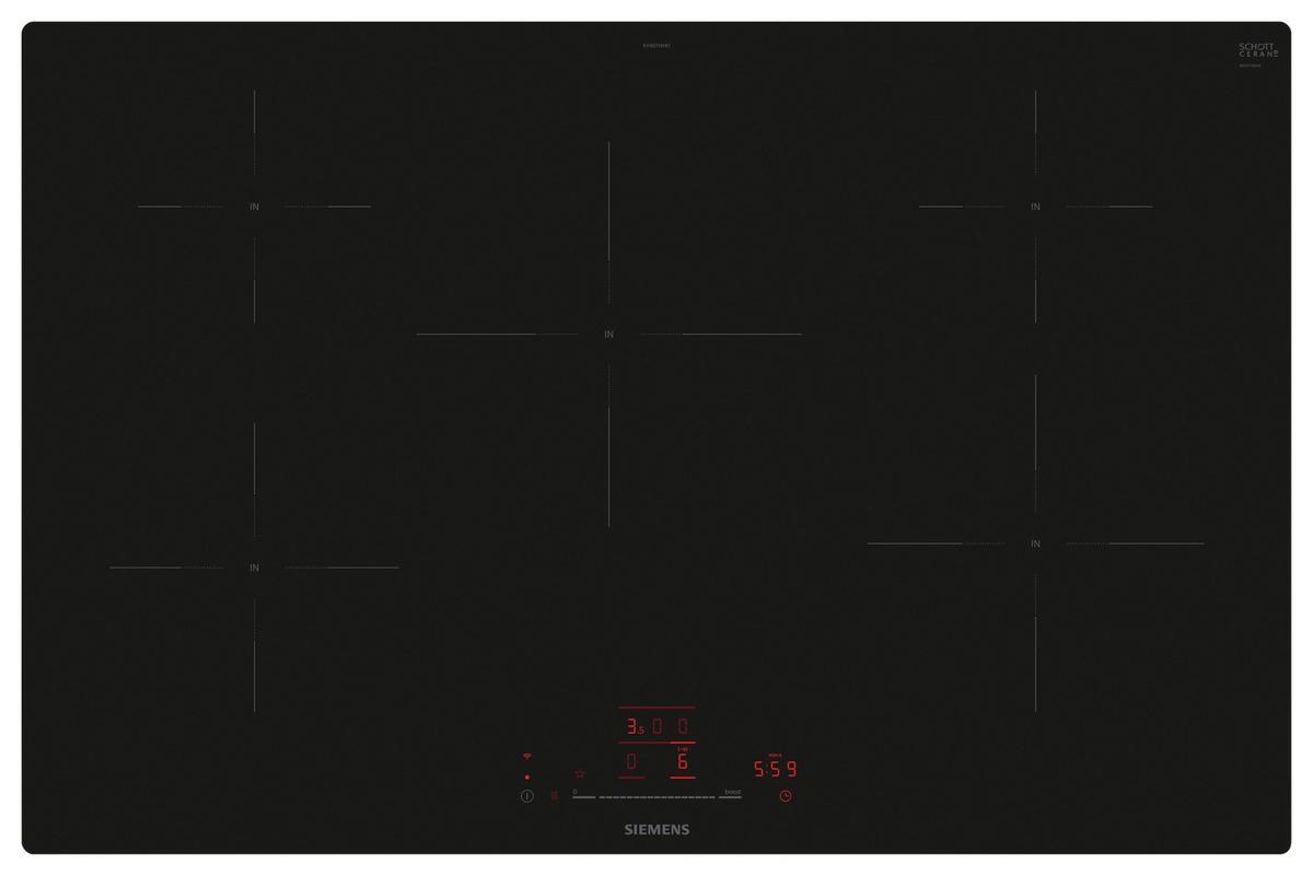 Induktionskochfeld EH801HVB1E Schwarz - Schwarz, KONVENTIONELL, Metall (79,2/5,6/51,2cm) - Siemens