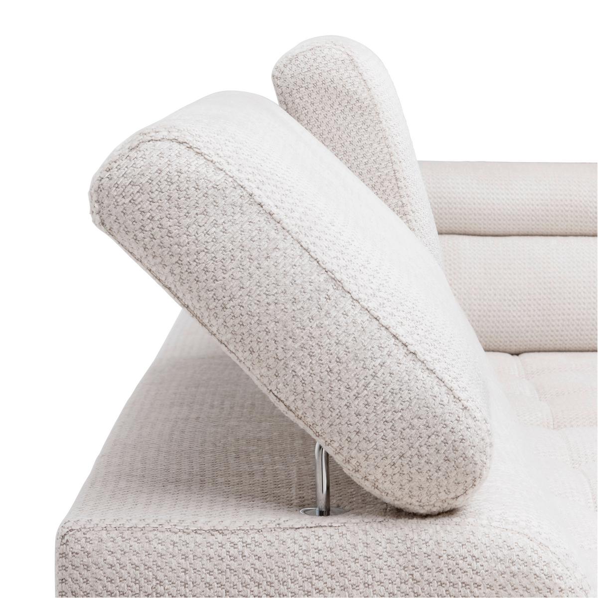 Ecksofa Gremio Rechts Grauweiß - Grauweiß/Schwarz, MODERN, Kunststoff/Textil (283/206cm) - Premium Living
