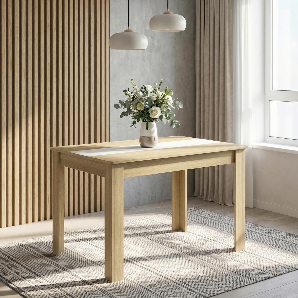 Esstisch Vcm Esstisch "disalo" 115x80 - Honigeiche/Weiss, Modern, Holzwerkstoff (115/80/75cm) - MID.YOU