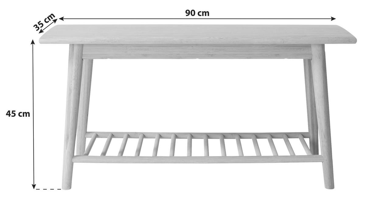 Schuhbank Noble ca. 90x45x35cm Schwarz Bambus - Schwarz, ROMANTIK / LANDHAUS, Holz (90/45/35cm) - MID.YOU