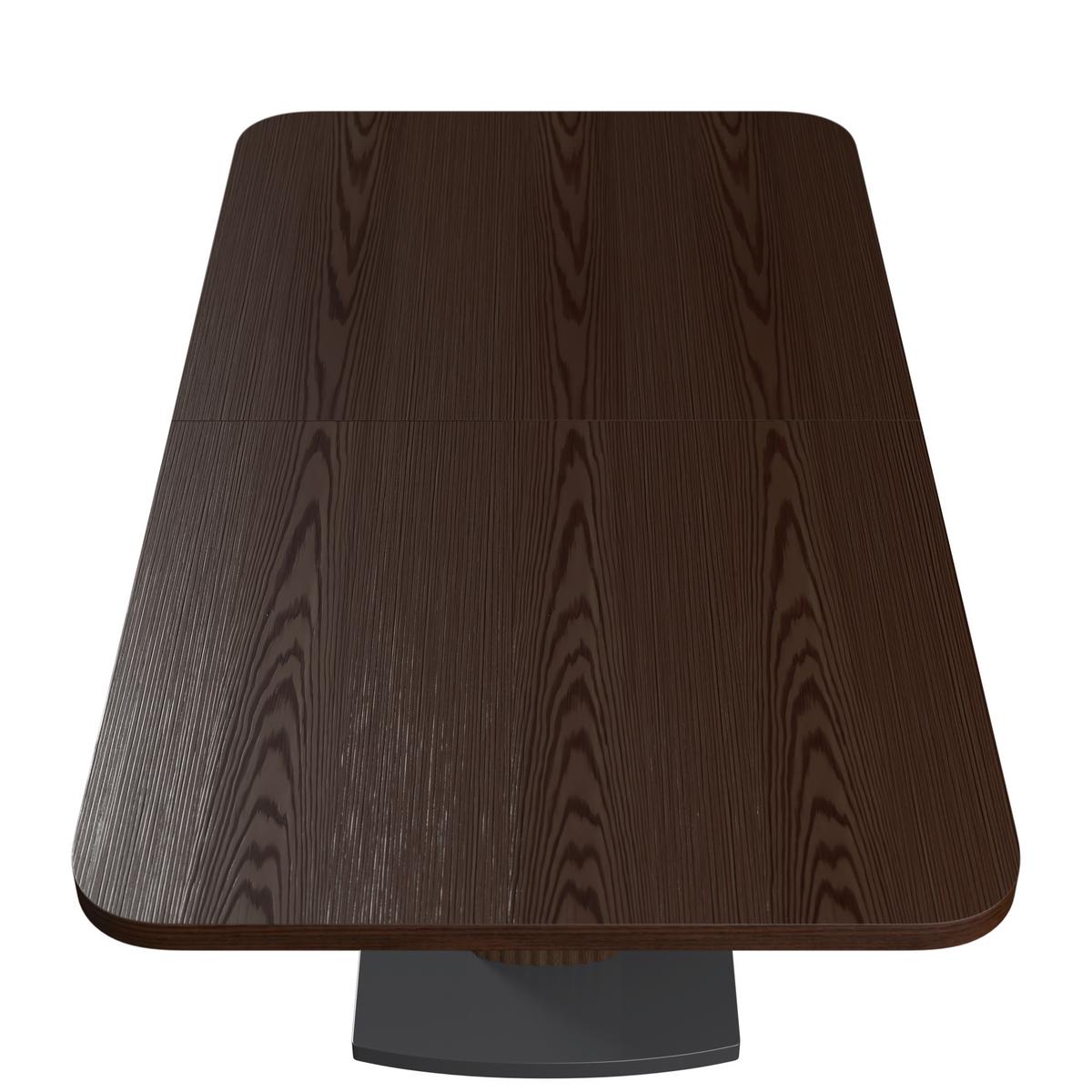 Kihúzható Asztal Diószín Amado - fekete/diószínű, Modern, faalapú anyag/fa (160-200/90/76cm) - Bessagi Home