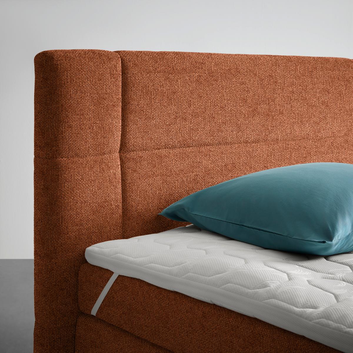 Boxspringbett Palace Terracotta ca. 180x200cm - Terracotta, KONVENTIONELL, Kunststoff/Textil (180/200cm) - Premium Living