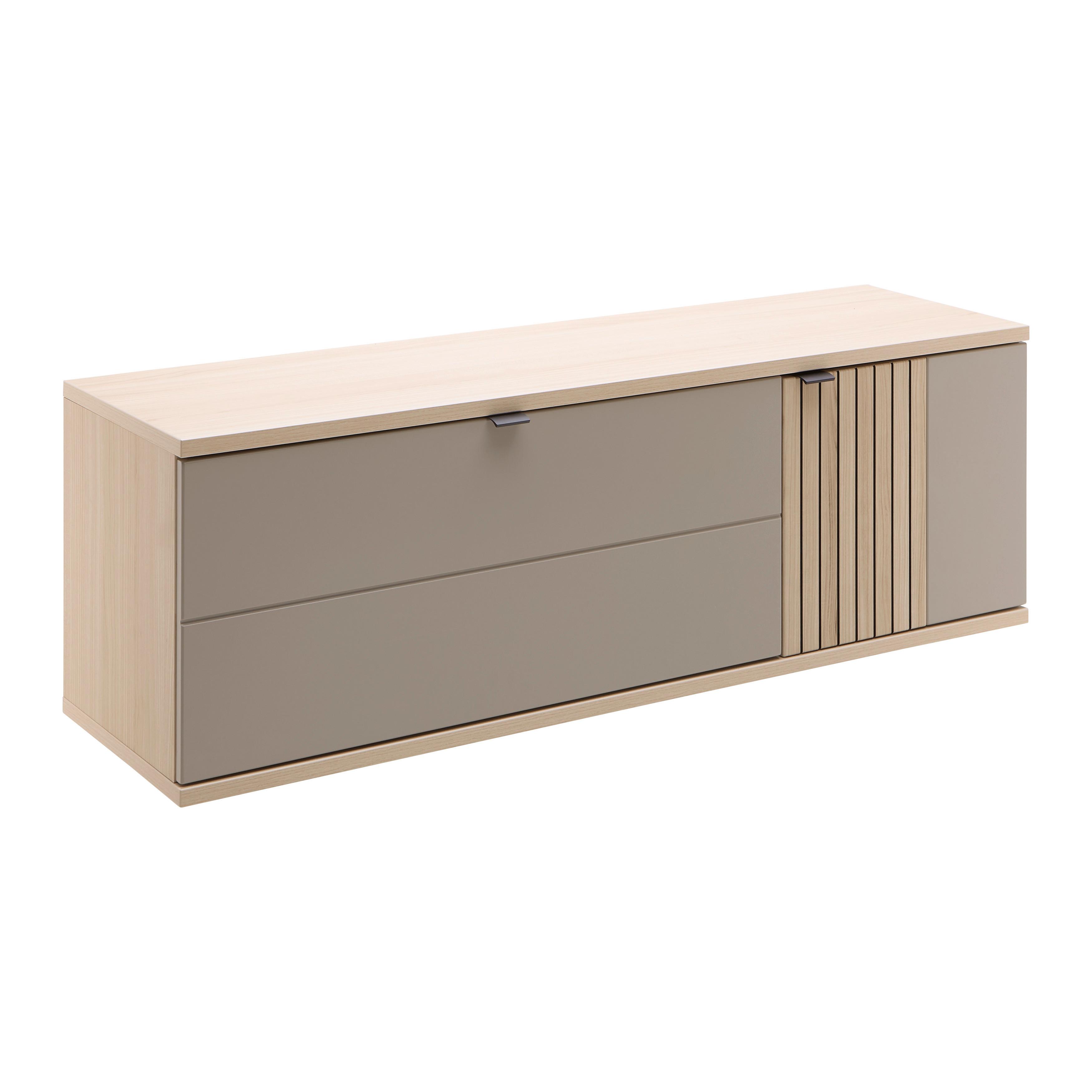 Hängeelement Pisa Taupe/Eichefarben - Taupe/Eichefarben, MODERN, Holzwerkstoff/Metall (133/43/38cm) - Mömax