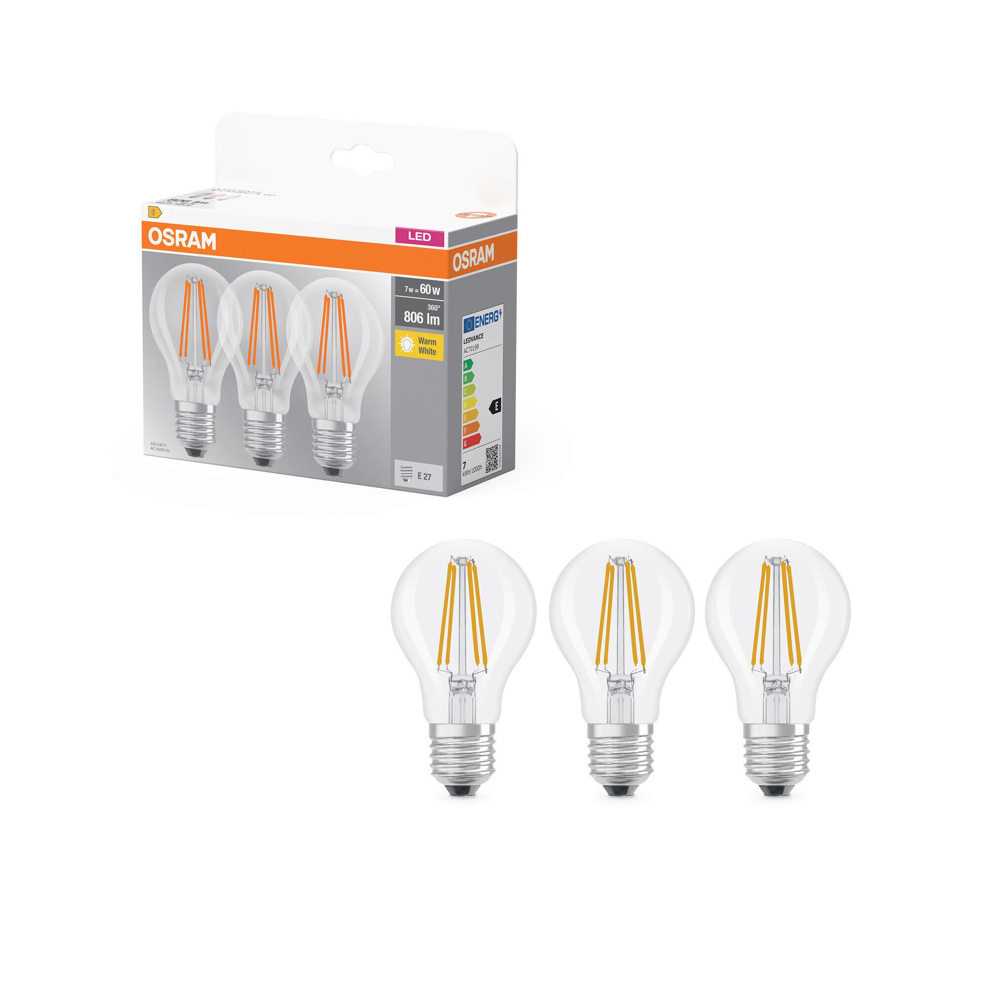 ŻARÓWKA LED FILAMENT BASECLA60 6,5W-827 FIL - przejrzysty, Basics, szkło (6/10,5cm) - Osram