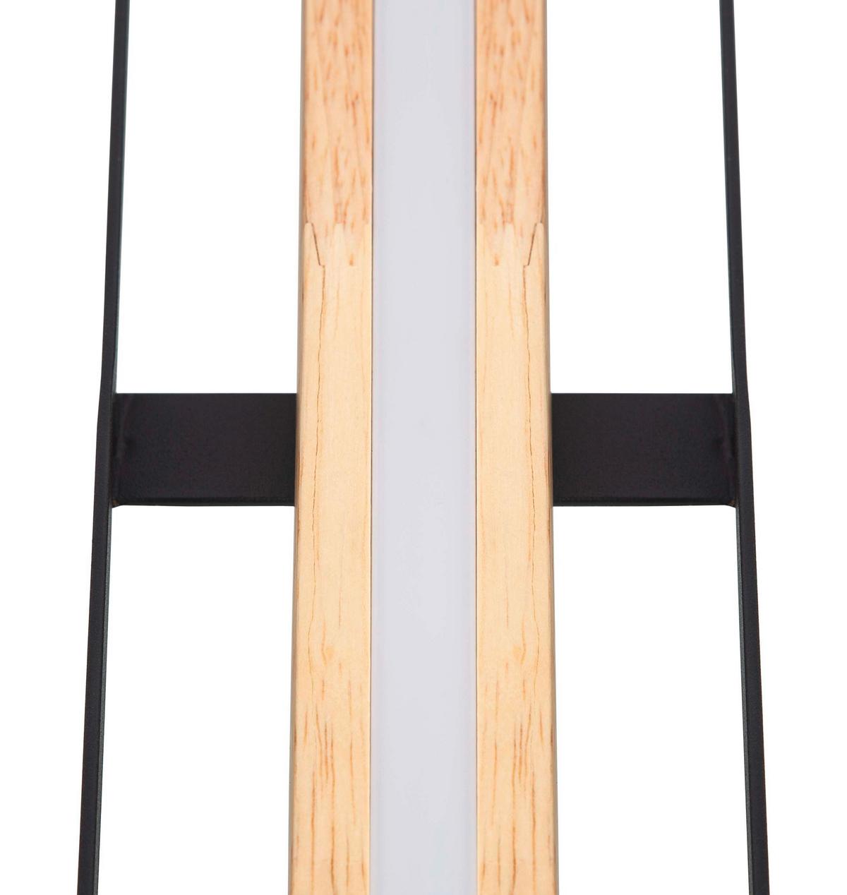 LED-DECKENLEUCHTE 62274608 RILAS - Schwarz/Naturfarben, Natur, Holz/Metall (46/46/6cm) - Globo
