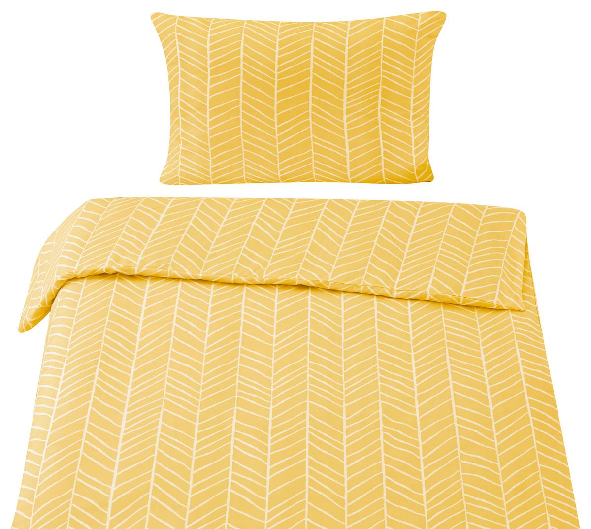 BETTWÄSCHESET MARBLE - Gelb, Konventionell, Textil (160/210cm) - Modern Living