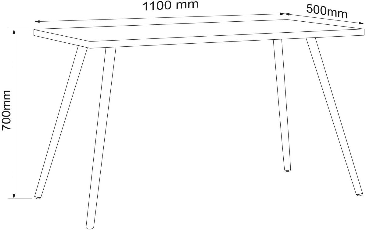 Schreibtisch Salia T50 - Honigeiche/Anthrazit, Design, Holzwerkstoff/Metall (110/50/70cm) - P & B