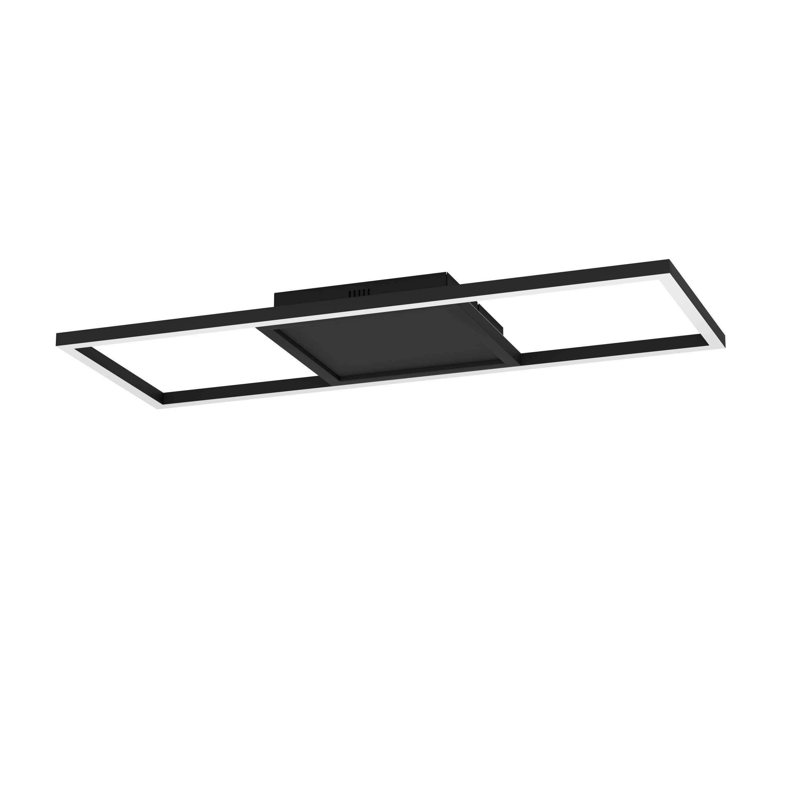 LED-Deckenleuchte Calagrano Schwarz max. 21 Watt Dimmbar - Schwarz/Weiß, Design, Kunststoff/Metall (64/24/4,5cm) - Eglo