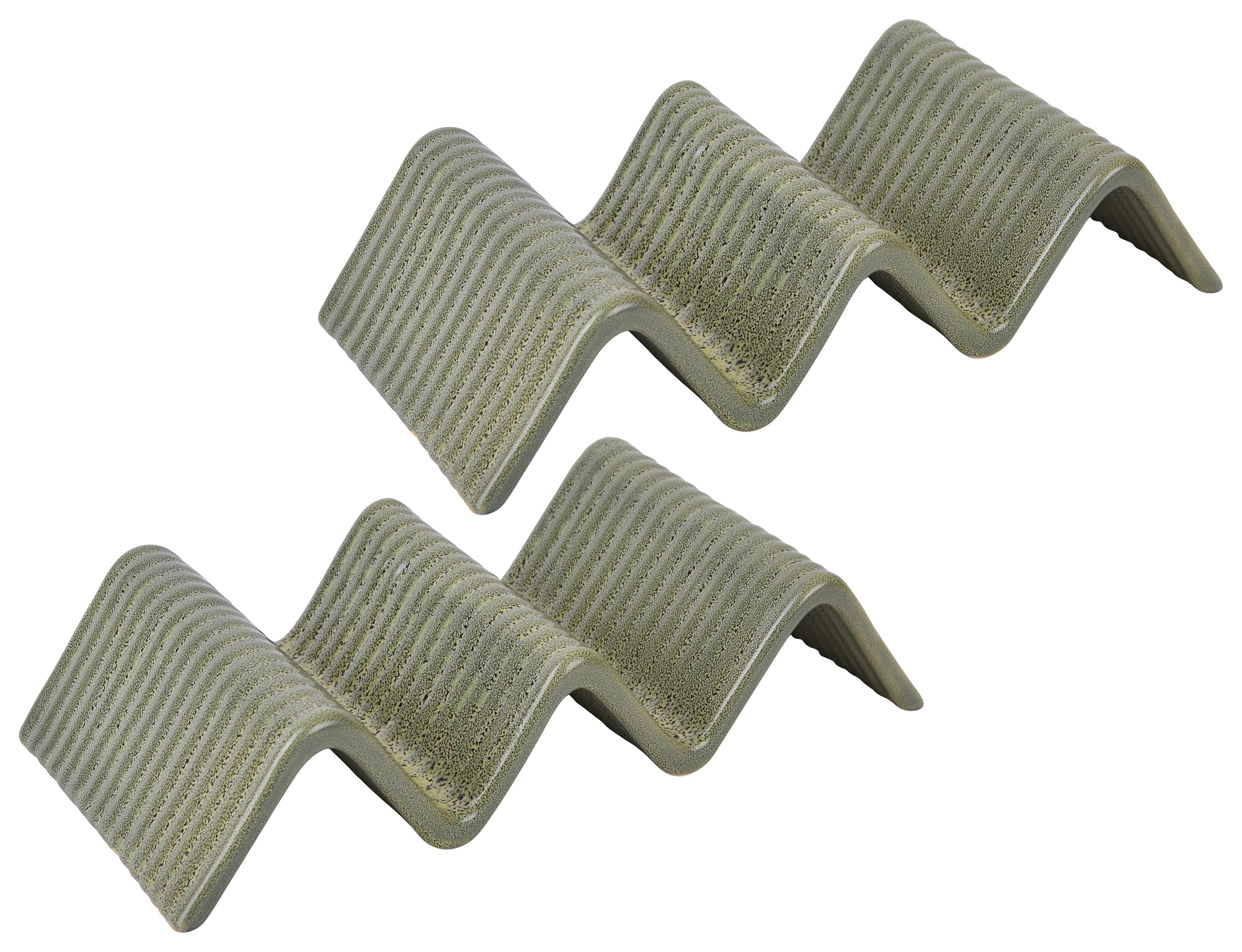 Set Podstavkov Street Taco Stand, 2-Delni - zelena, Basics, keramika (10,5/22cm) - Creatable