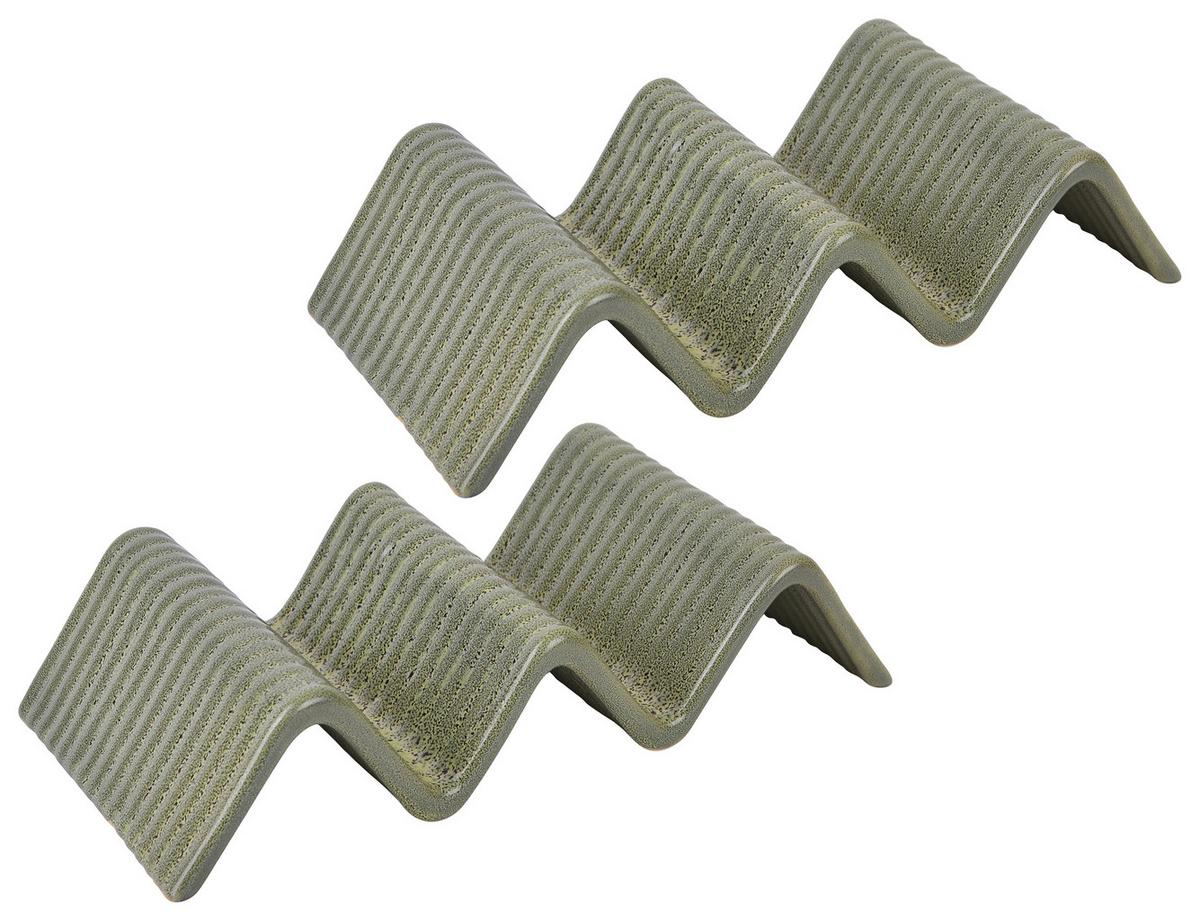 Set Podstavkov Street Taco Stand, 2-Delni - zelena, Basics, keramika (10,5/22cm) - Creatable