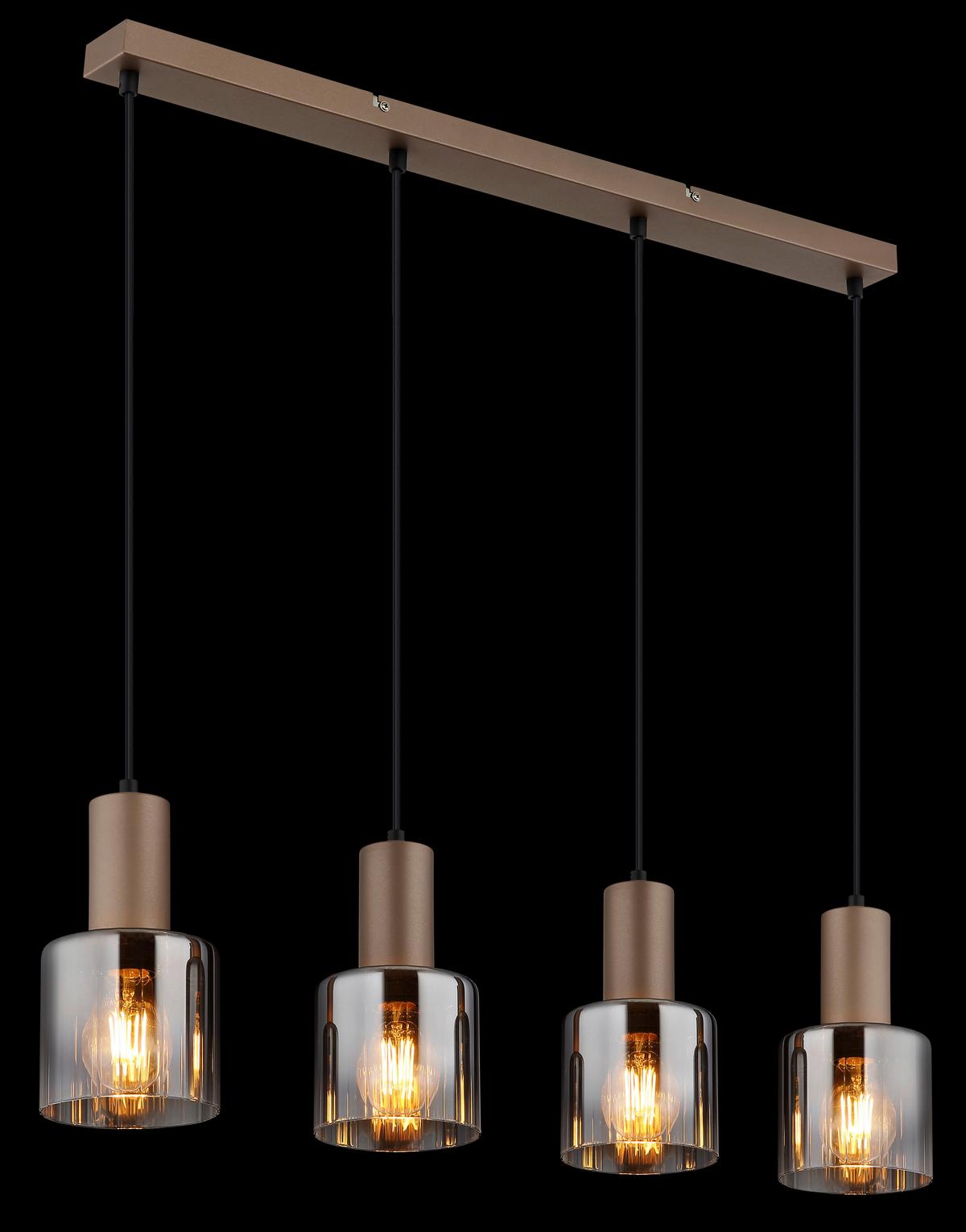 Hängeleuchte 54318-4h Walton - Chromfarben/Klar, Design, Glas/Kunststoff (78/12/150cm) - Globo