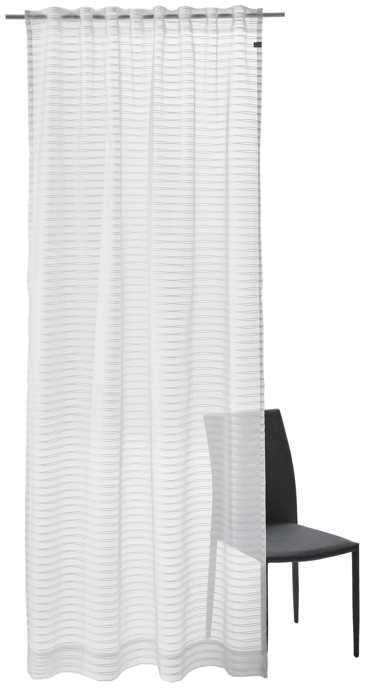 ZASŁONA DEKORACYJNA JOOP! J-WATERLINE - kolor srebrny, Design, tkanina (130/250cm) - Joop!