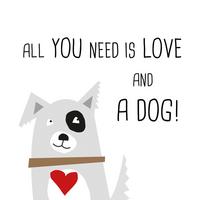 Serviette Love und Dog Multicolor ca. 17x17cm - Multicolor, KONVENTIONELL, Papier (17.5/17.5cm) - PPD