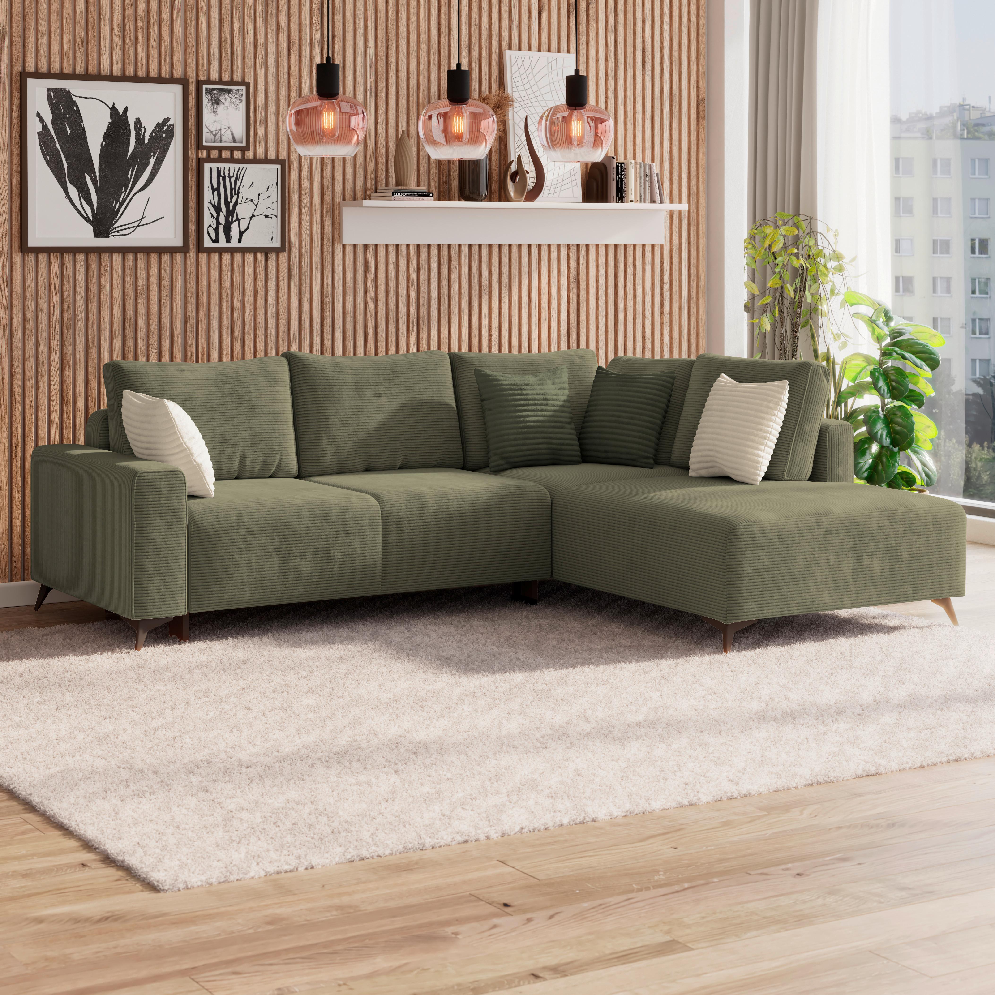 Kutna Garnitura Viktor - zelena/crna, Moderno, tekstil/metal (270/212cm)