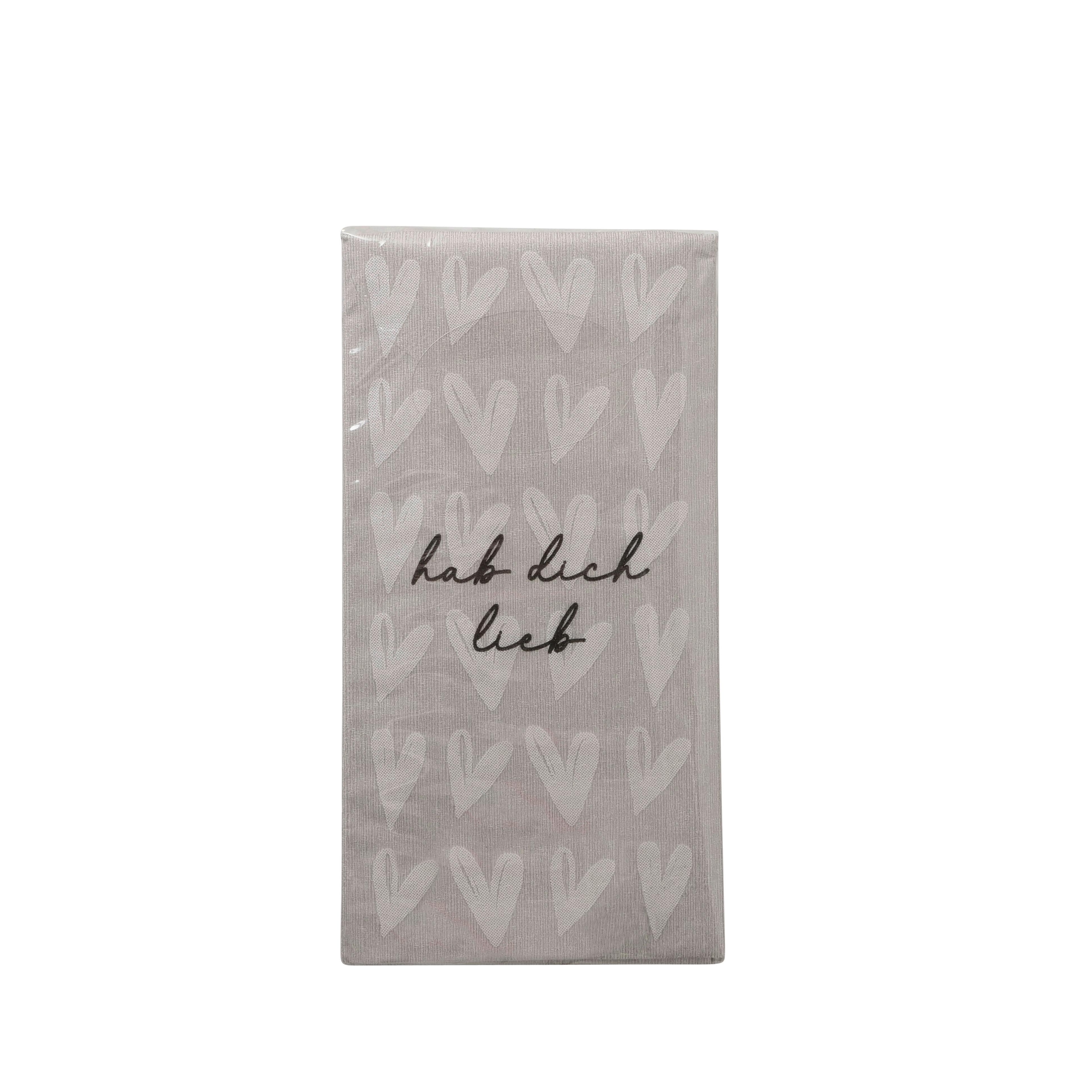 Taschentuch Lieb I Motiv: Herz - Schwarz/Grau, KONVENTIONELL, Papier (10,5/5,3/2,2cm) - Modern Living