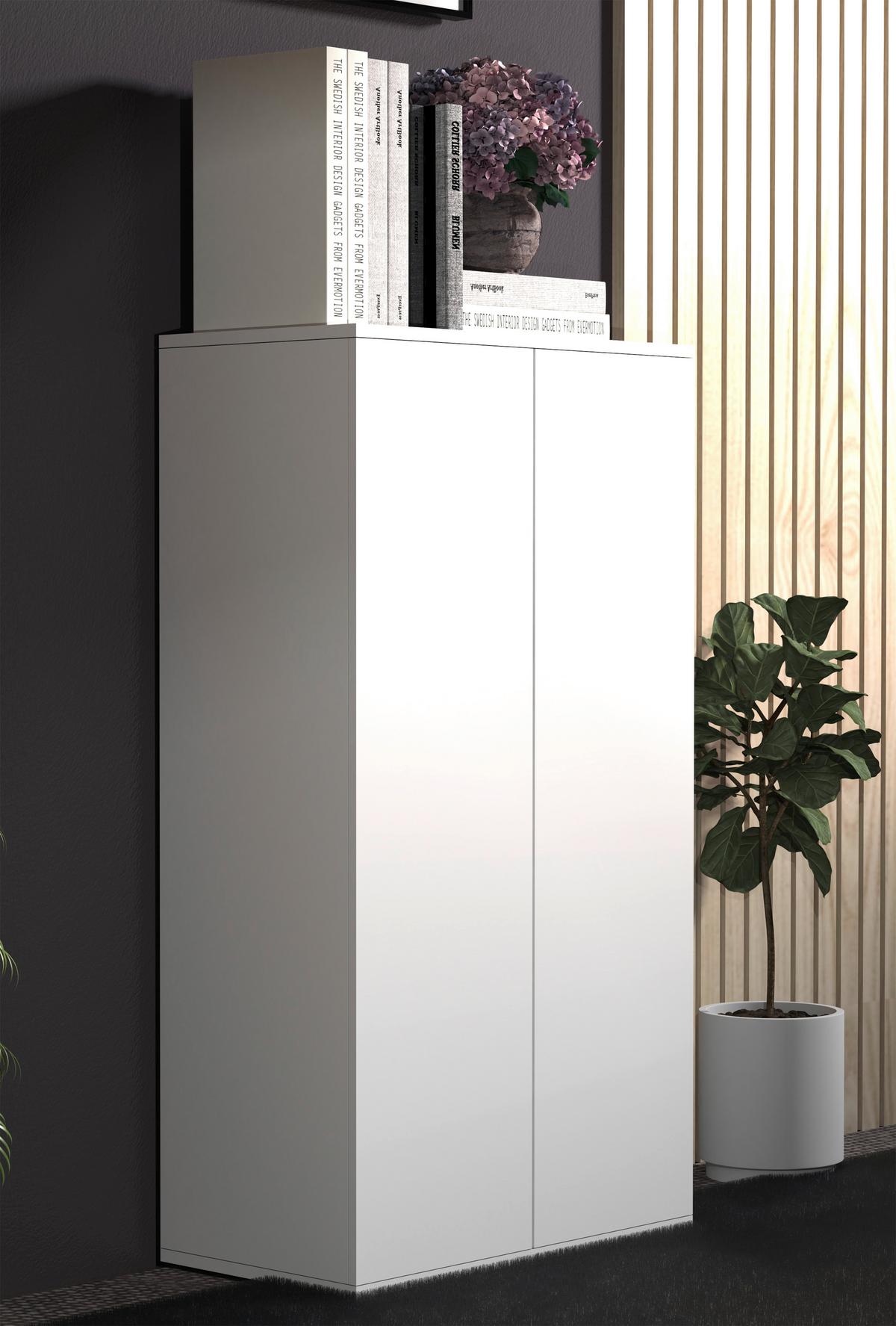 Kommode DALOSA Weiß ca. 60x108x32 cm - Anthrazit/Weiß, MODERN, Holzwerkstoff/Kunststoff (60/108/32cm) - MID.YOU