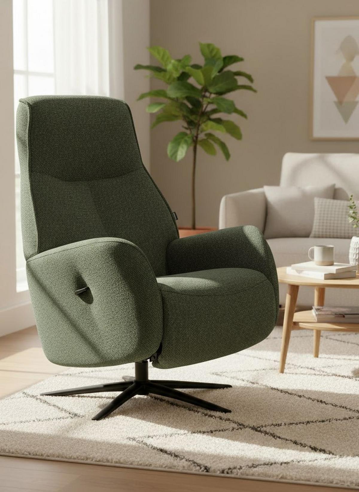 Počivalnik Snooze, Temno Zelena - črna/temno zelena, Design, kovina/tekstil (77/112/86cm) - Livetastic