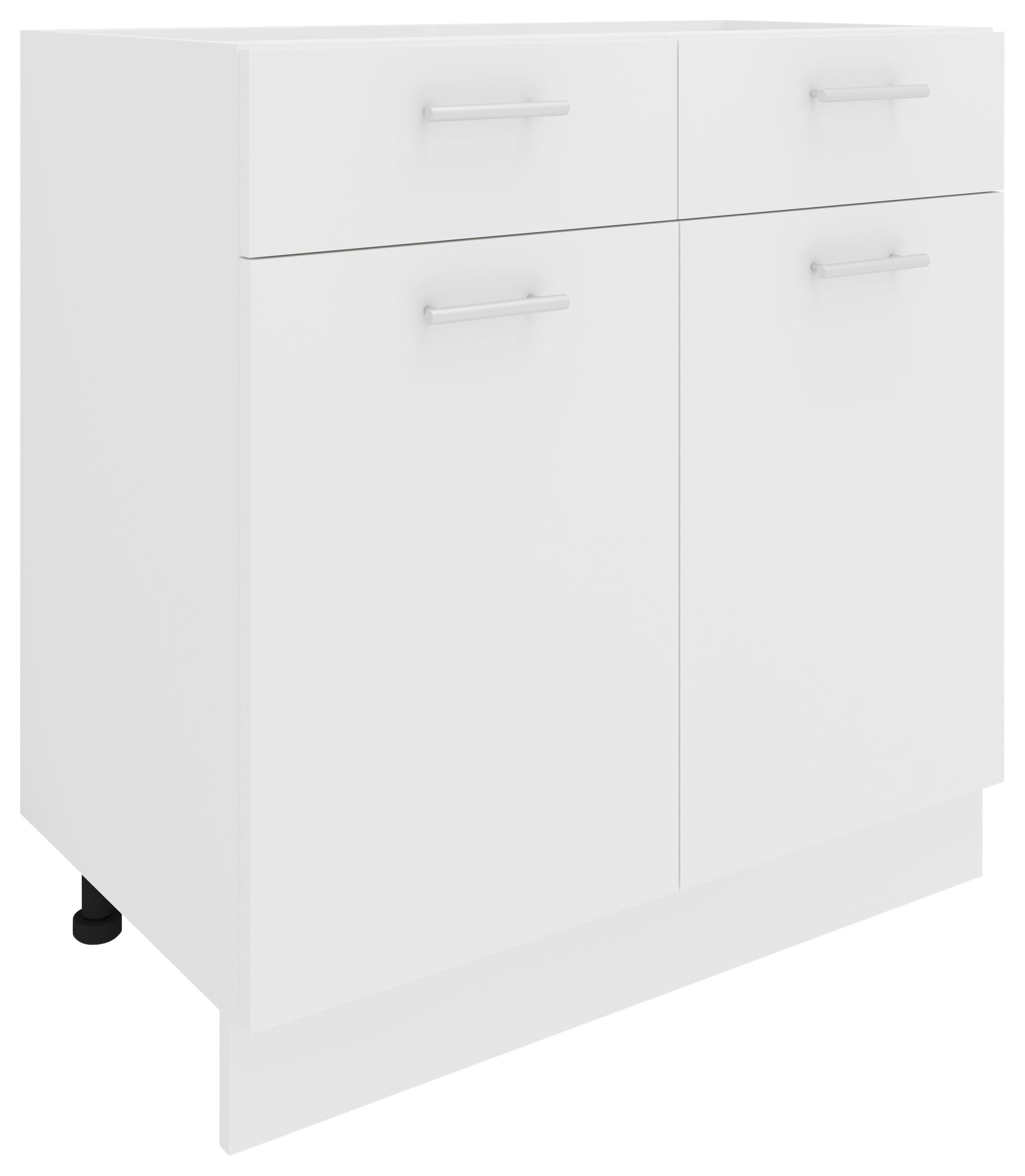 Kuhinjska Spodnja Omarica Esilo, Bela - bela/barve aluminija, Konvencionalno, kovina/leseni material (80/82/46cm) - MID.YOU