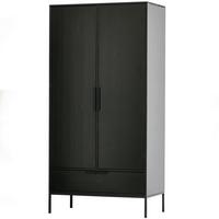 Drehtürenschrank Adam Schwarz B: 100cm - Schwarz, Basics, Holz/Metall (100/200/53cm) - MID.YOU