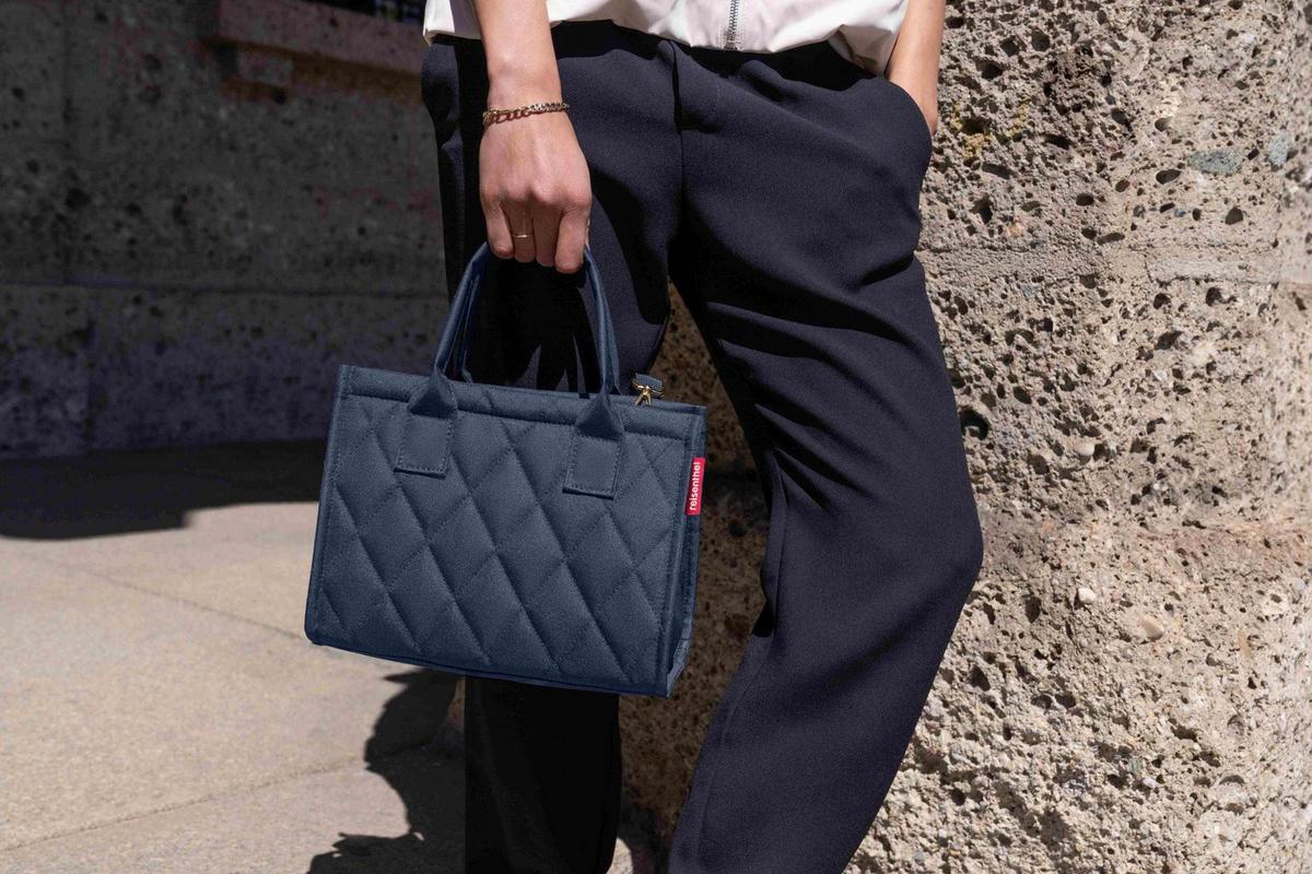 TORBA NA ZAKUPY DAILY SHOPPER XS RHOMBUS MIDN. - ciemnoniebieski, Basics, tkanina (27/21/14cm) - Reisenthel