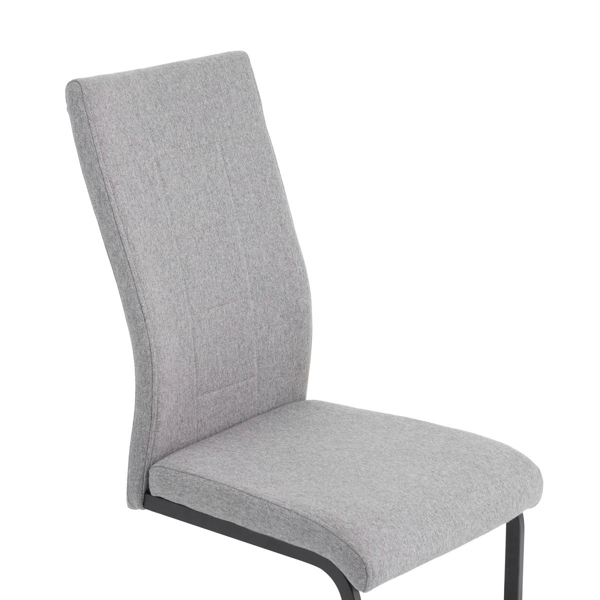 KRZESŁO NA PŁOZIE REUS - czarny/szary, Design, metal/tkanina (44/100/59cm) - Carryhome