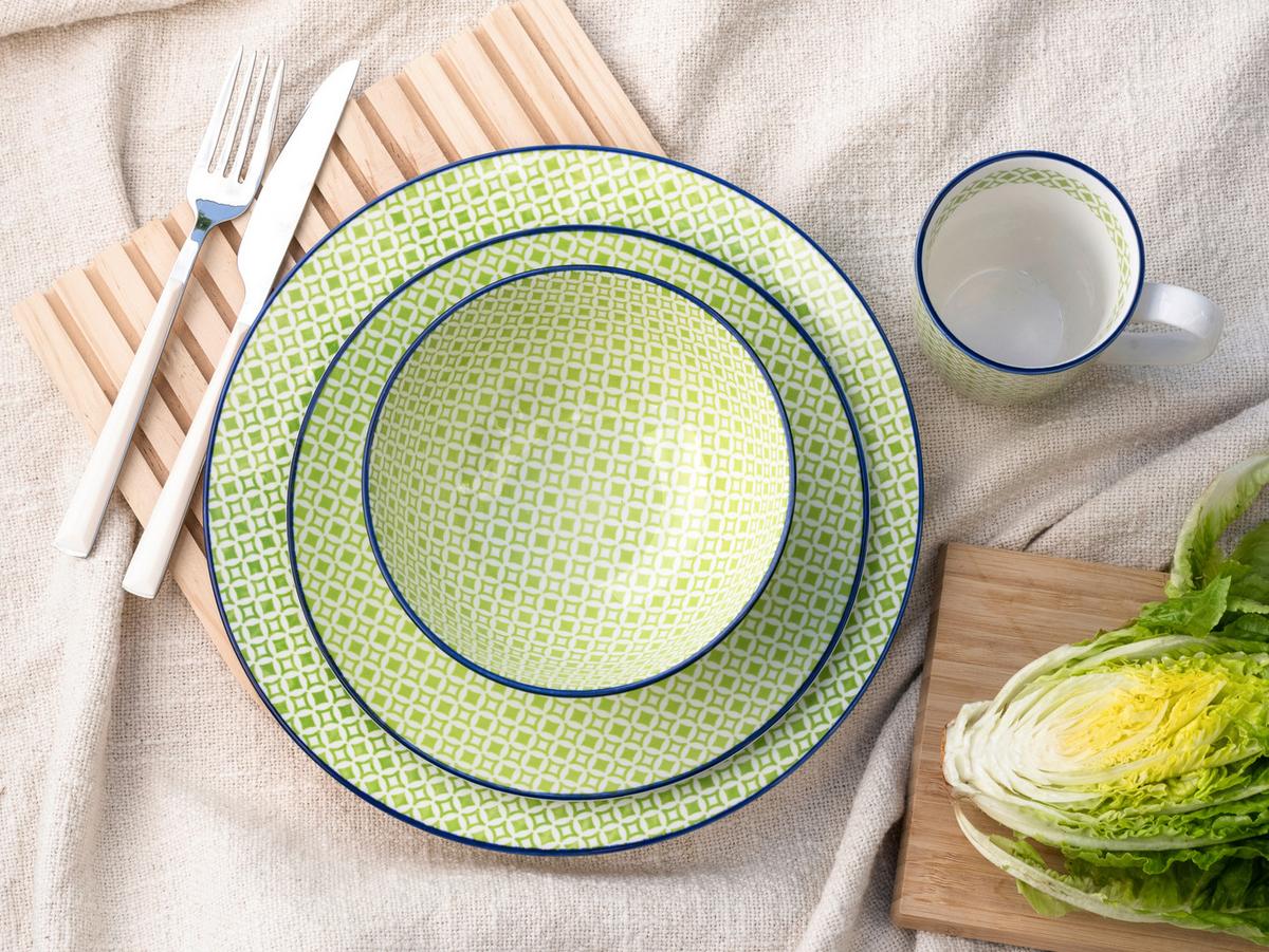 Servis 16/1 24780 Mediterran Grün - svijetlo zelena/bijela, Basics, keramika - Creatable