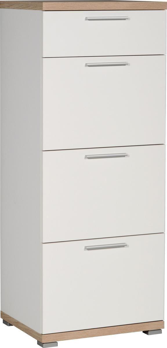 Kommode in Eichefarben/Weiß - Alufarben/Weiß, MODERN, Holzwerkstoff/Metall (48/120/40cm) - Mömax