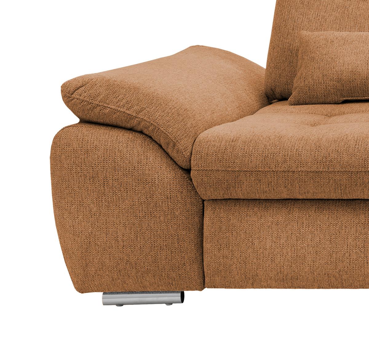 Ecksofa Rigatti mit Bettkasten ca. 314x184 cm Currygelb - Currygelb/Chromfarben, MODERN, Textil/Metall (314/184cm) - Livetastic