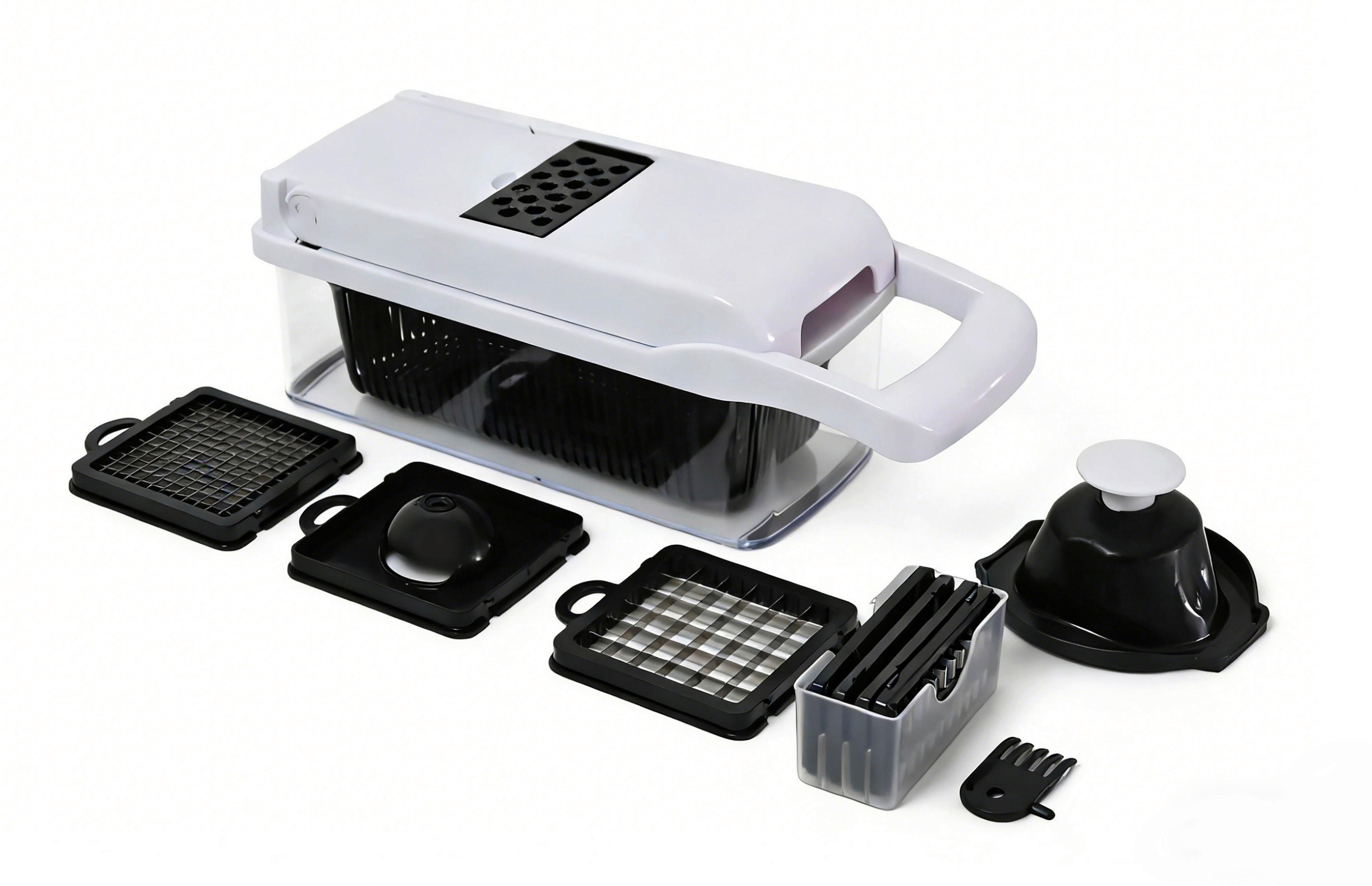 Set feliatoare legume Karen - alb/negru, Konventionell, plastic/metal (31,8/11,5/11,5cm) - Mömax