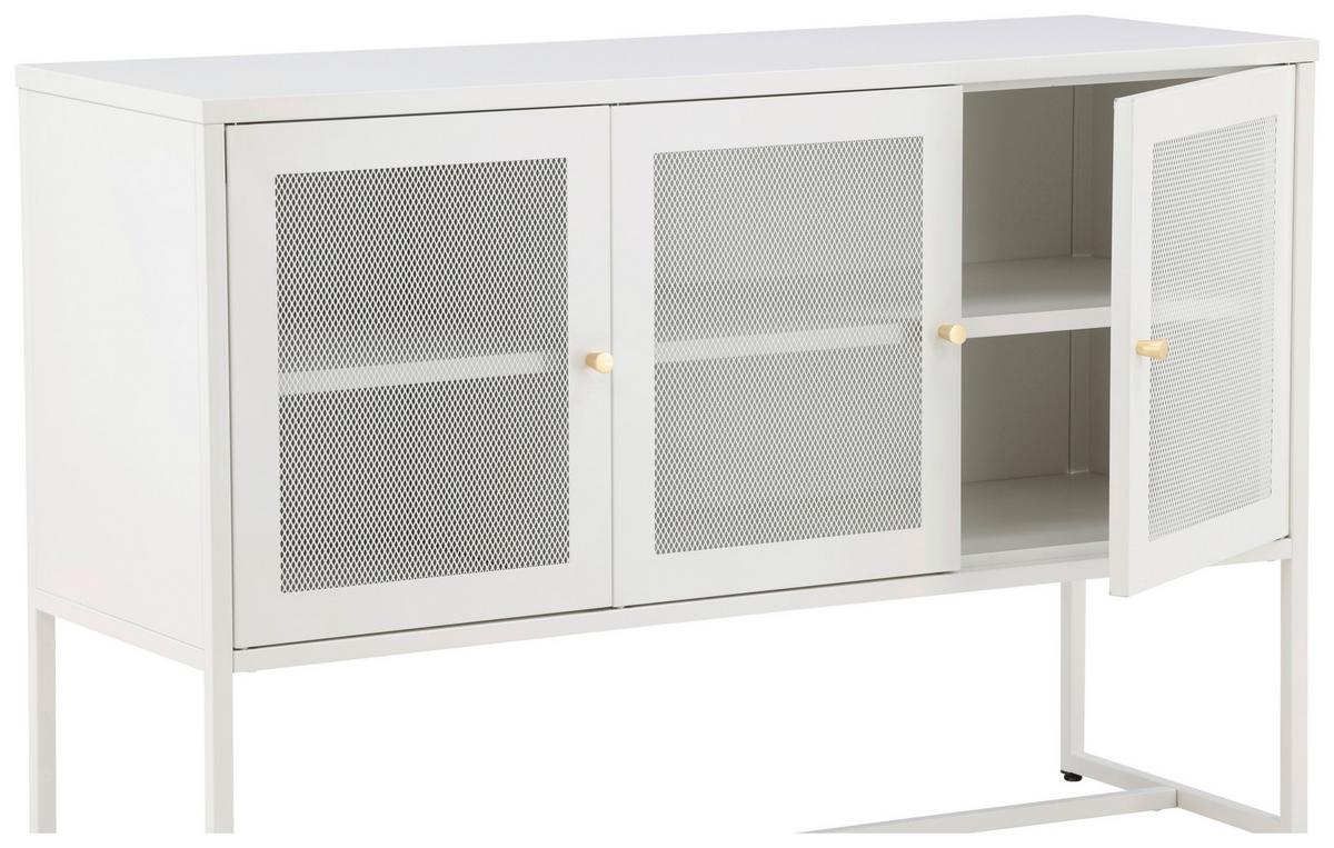 SIDEBOARD MALLA - Weiß, Design, Metall (120/80/40cm) - Livetastic