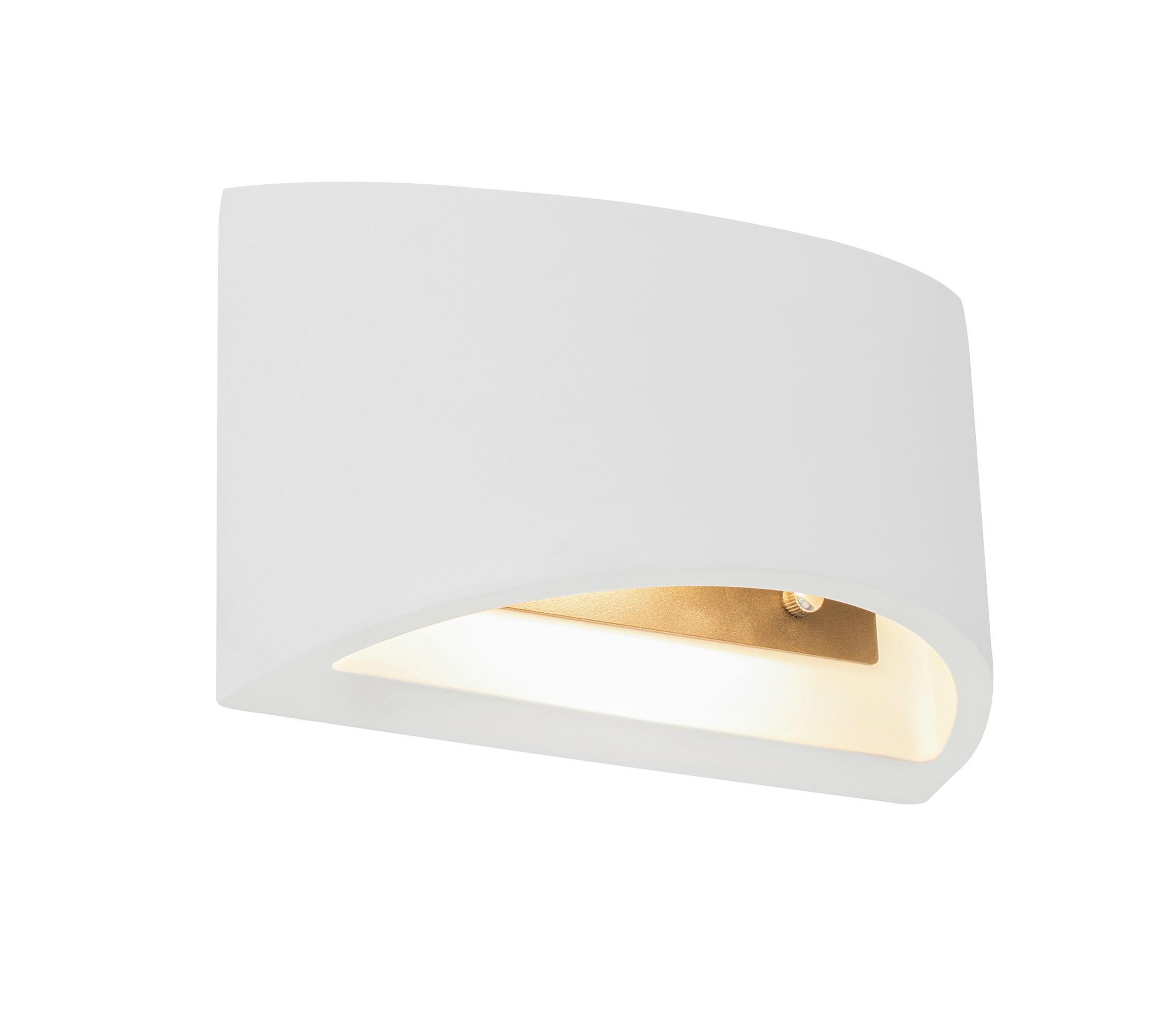 Wandleuchte Christine Weiß max. 40 Watt - Weiß, Design, Naturmaterialien (20/8,8/12cm) - Globo