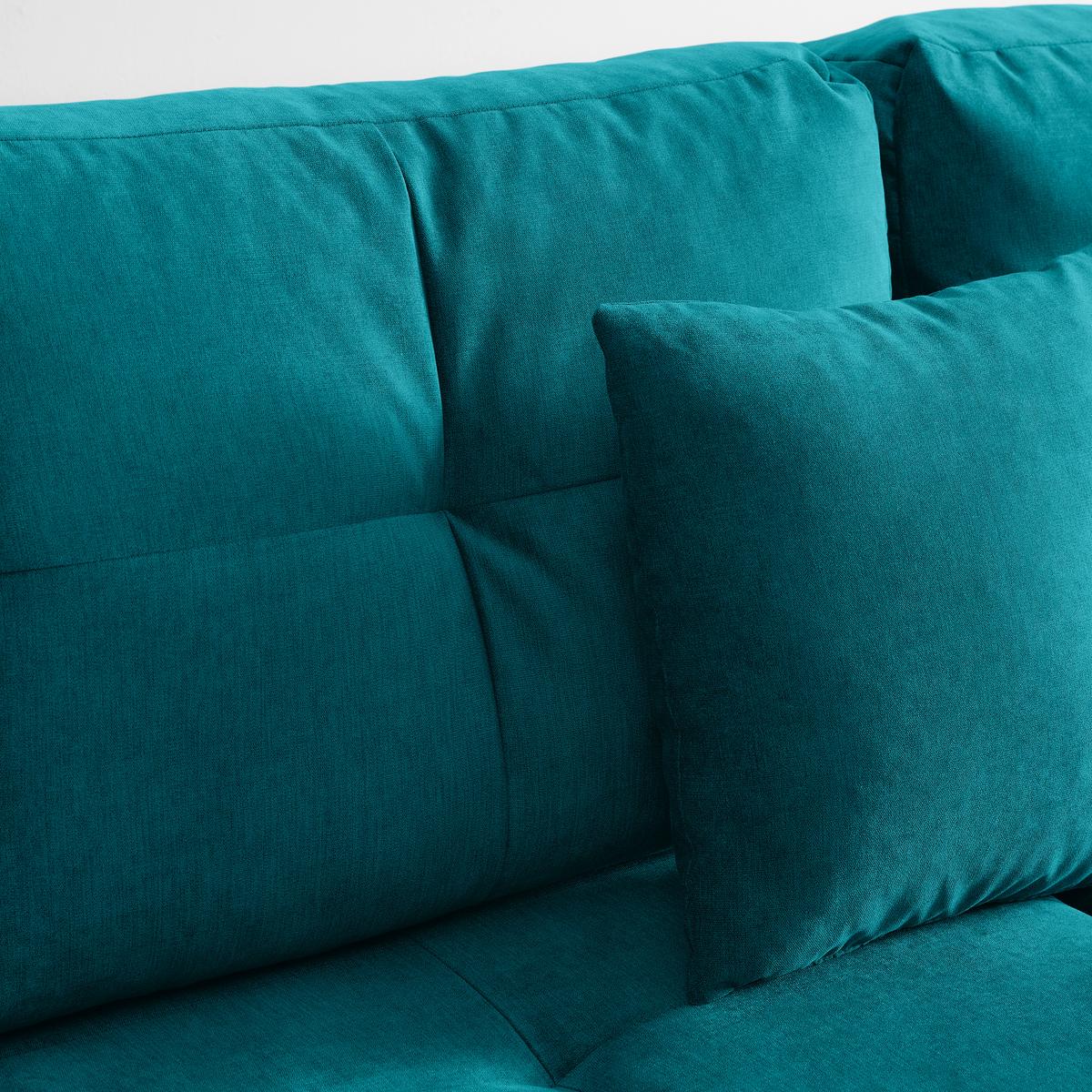 Wohnlandschaft Enrico Petrol - Chromfarben/Petrol, KONVENTIONELL, Kunststoff/Textil (303/88/185cm) - Mömax