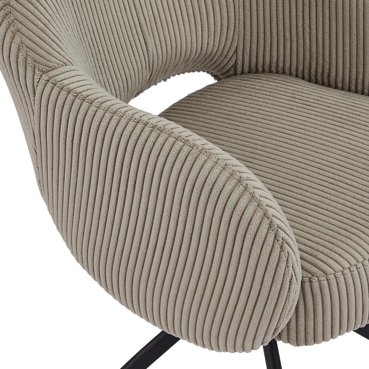 Naslanjač Cord, Svetlo Siva, Vrtljiv - črna/svetlo siva, Moderno, kovina/tekstil (58/84/60cm) - Livetastic