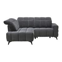 Wohnlandschaft Paris Dunkelgrau ca. 215x85x182cm - Dunkelgrau/Schwarz, KONVENTIONELL, Holz/Textil (215/85/182cm) - Mömax