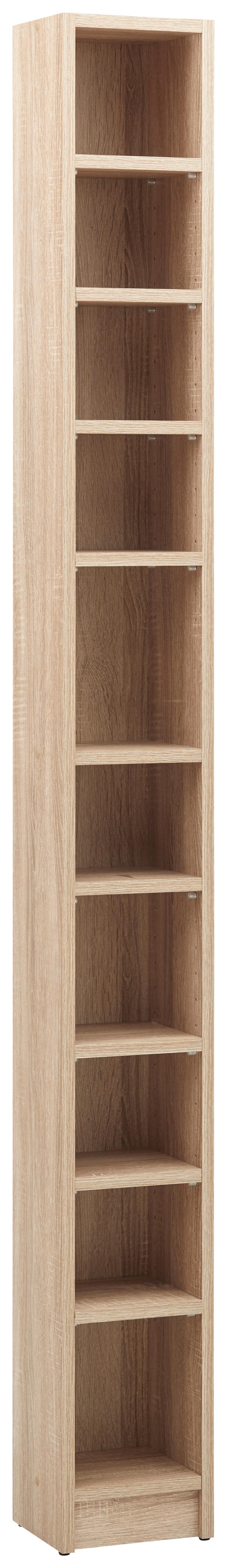 CD-Regal Soul in Sonoma Eiche - Eichefarben, Konventionell, Holzwerkstoff/Kunststoff (20/186/17cm) - Mömax