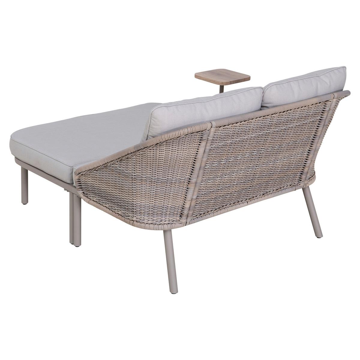 Doppelliege Tagesbett Porto Grau/Naturfarben - Naturfarben/Grau, Basics, Holz/Kunststoff (142/82/128cm) - Modante